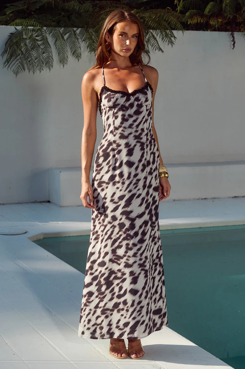 MONET CROSS BACK MAXI DRESS - GIANA WHITE
