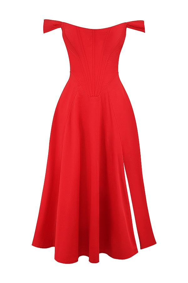 scarlet midi sundress