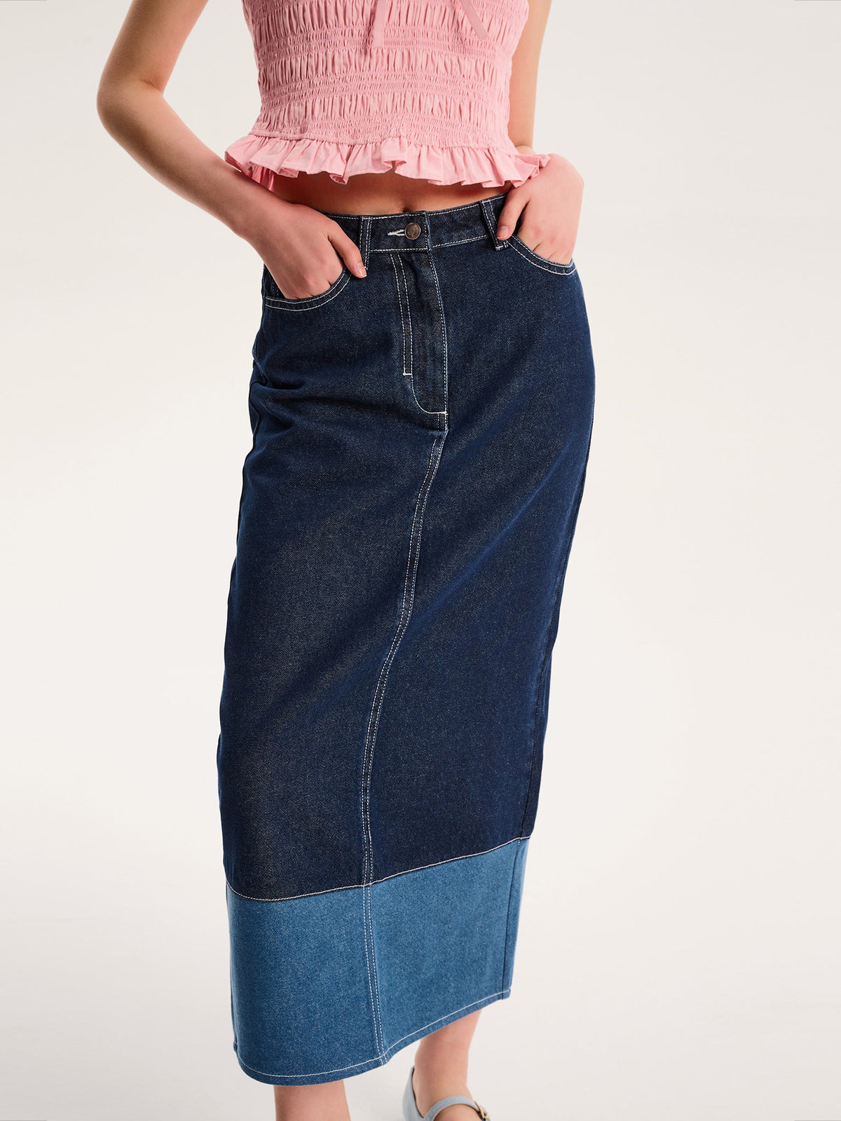 Chicago Skirt in Dark Wash