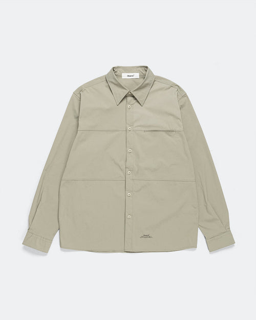 Crinkled Ripstop Panel Shirt - Sage
