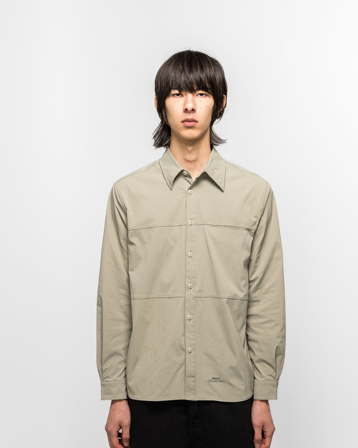 Crinkled Ripstop Panel Shirt - Sage