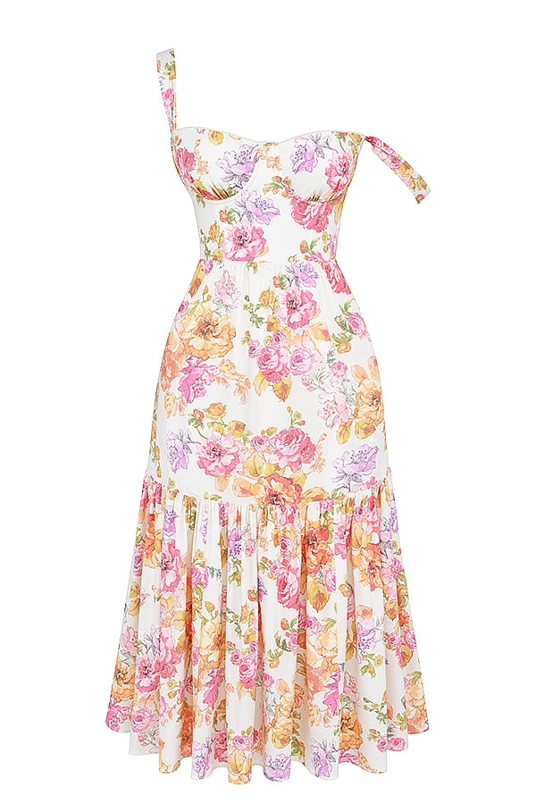 ivory floral midi sundress