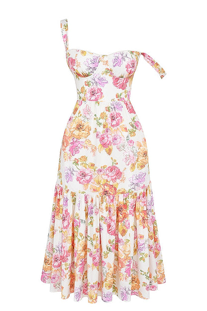 ivory floral midi sundress
