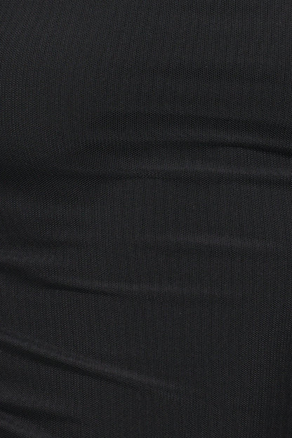 Carlie Mesh One Shoulder Top - Black