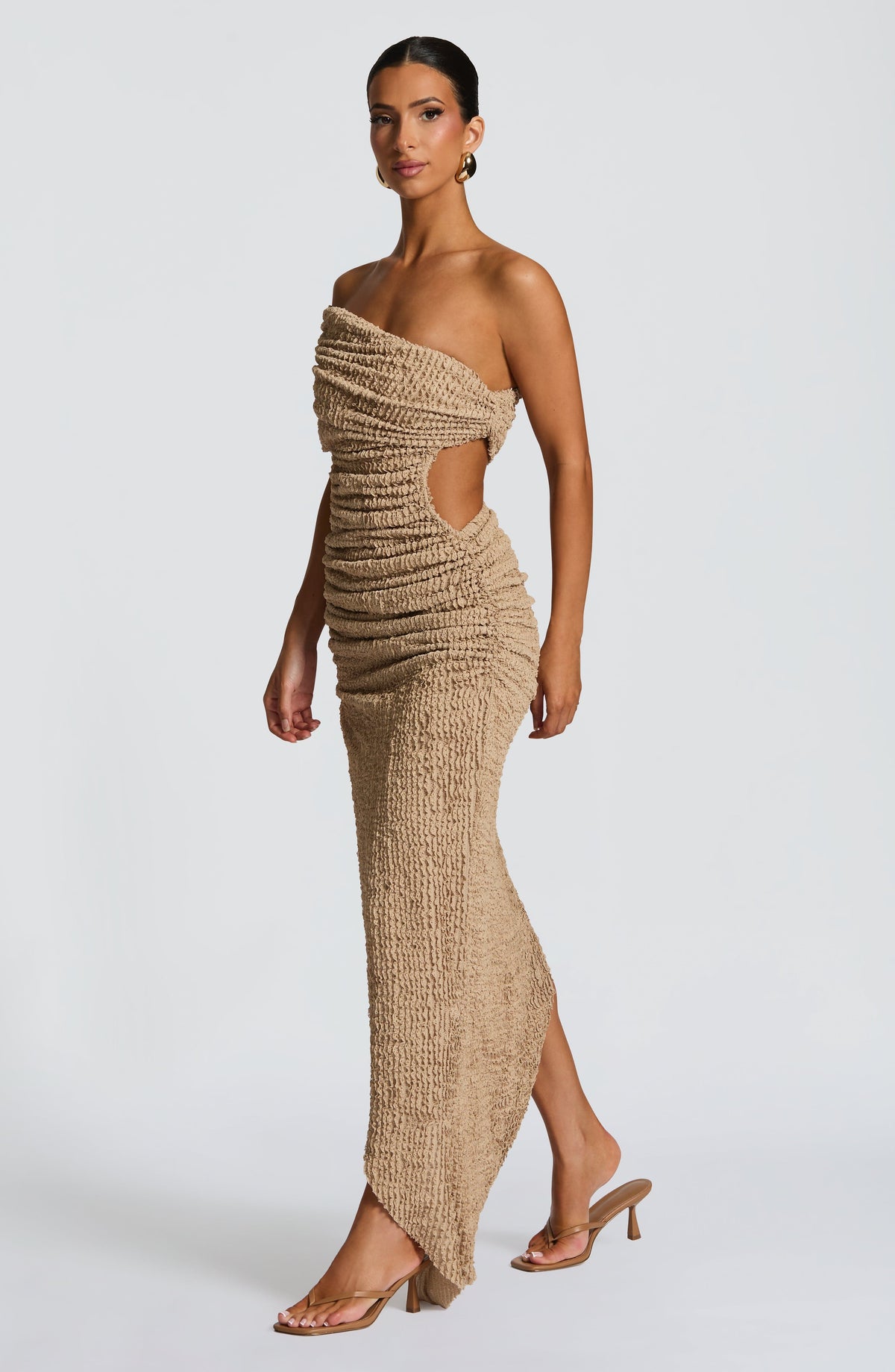 Laverna Midi Dress - Beige