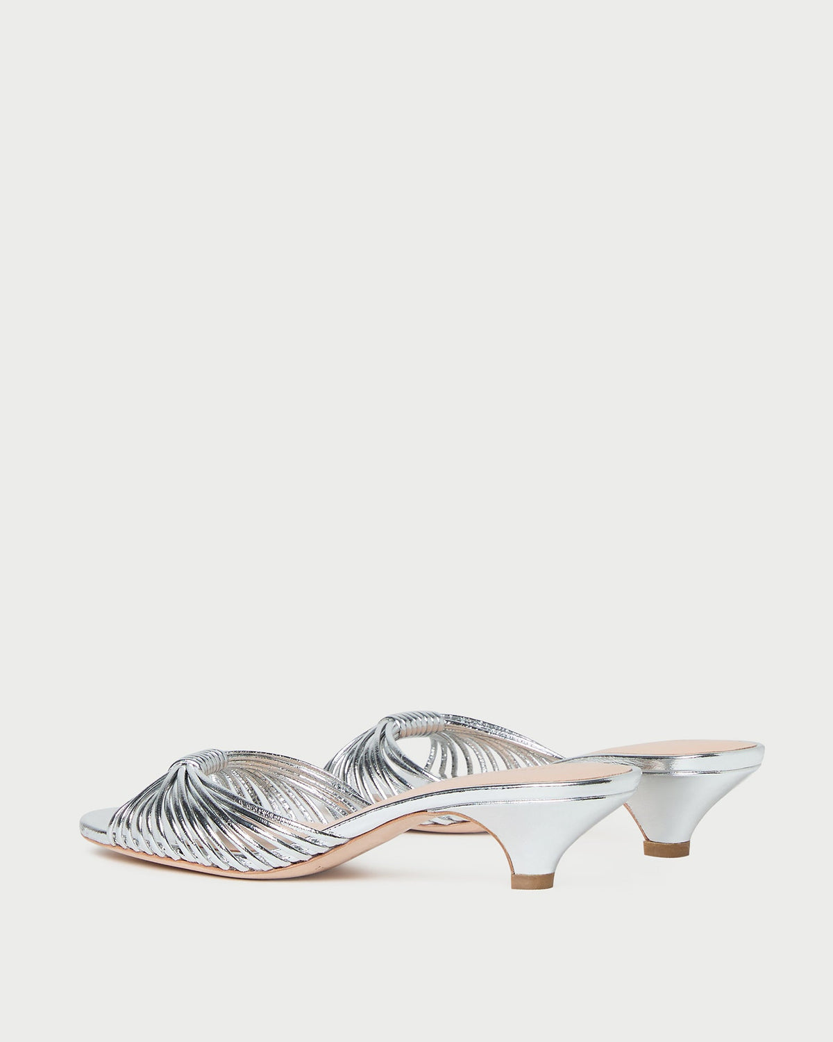 Dixie Silver Leather Kitten Heel