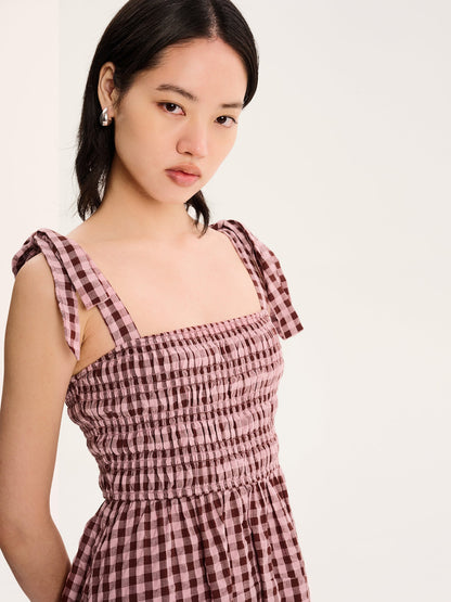 Dixie Gingham Dress in Pink