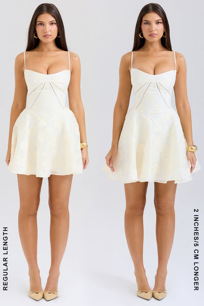 vintage cream floral mini dress
