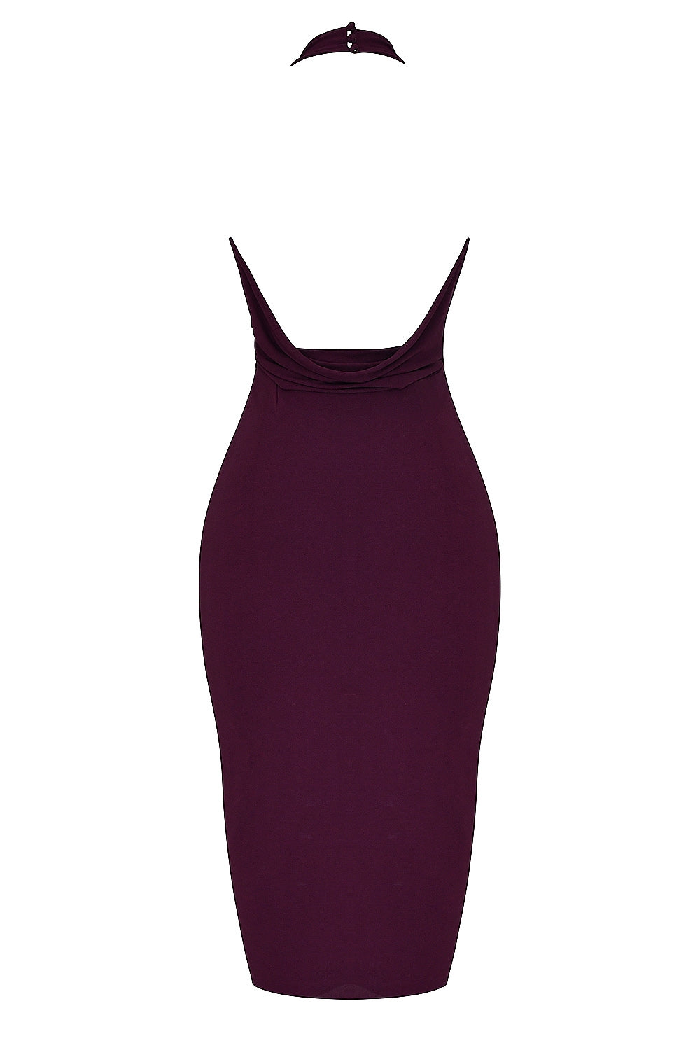 merlot draped midi dress