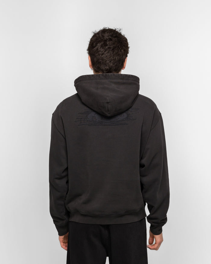 Echo Mod Embroidered Hoodie - Pitch Black
