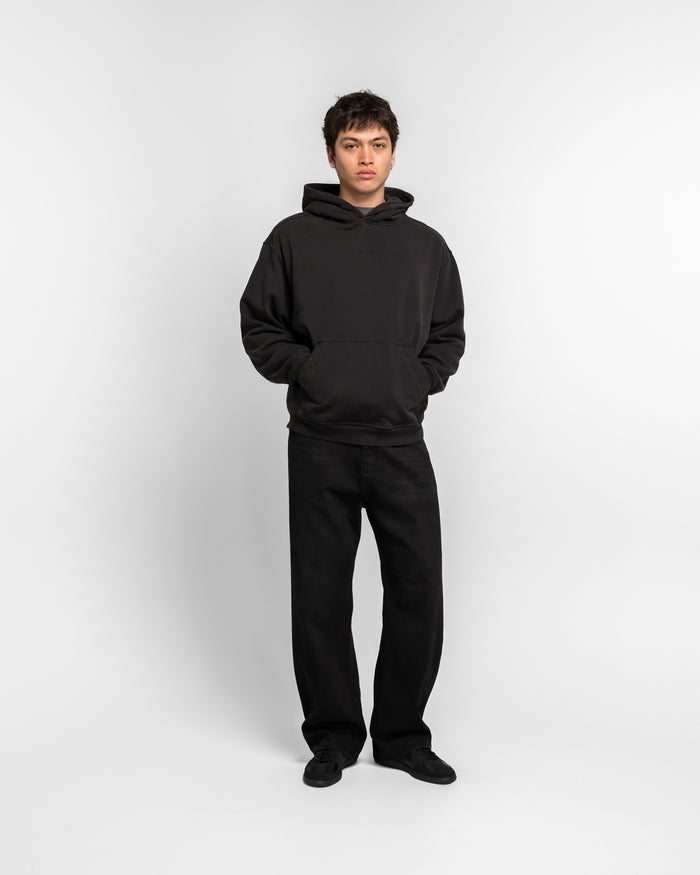 Echo Mod Embroidered Hoodie - Pitch Black