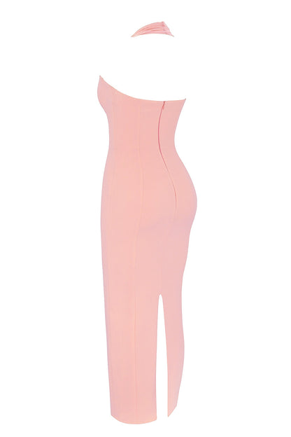 sorbet crepe halter maxi dress