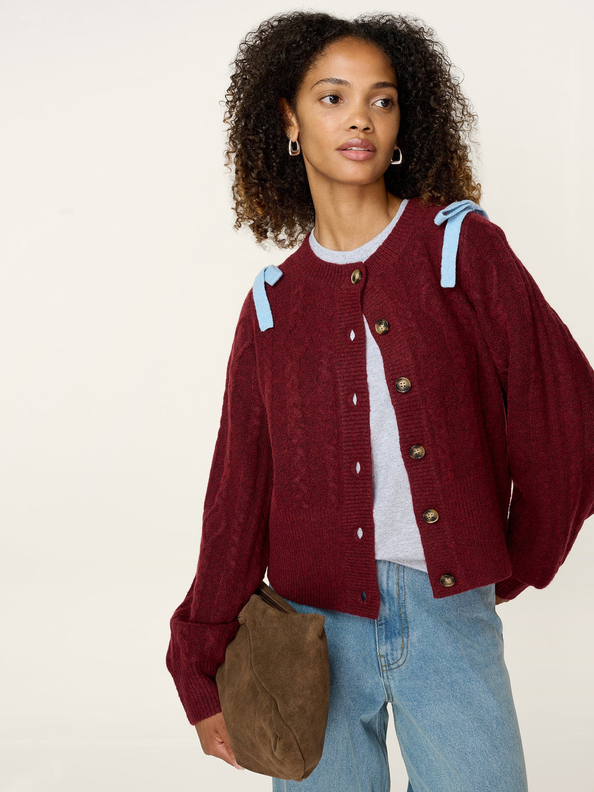 Eugina Cardigan in Merlot