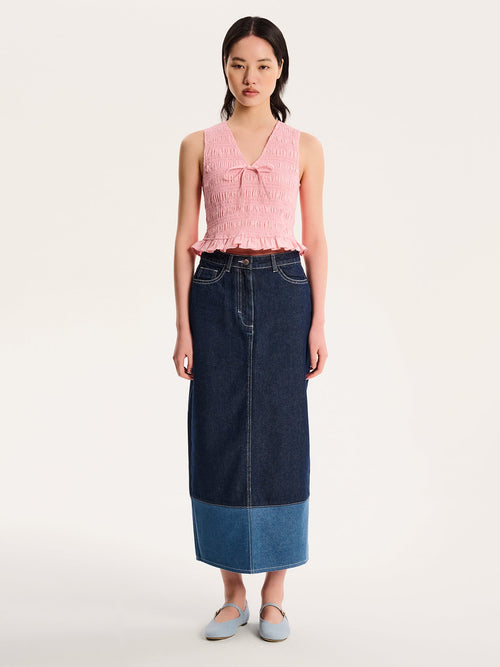 Chicago Skirt in Dark Wash