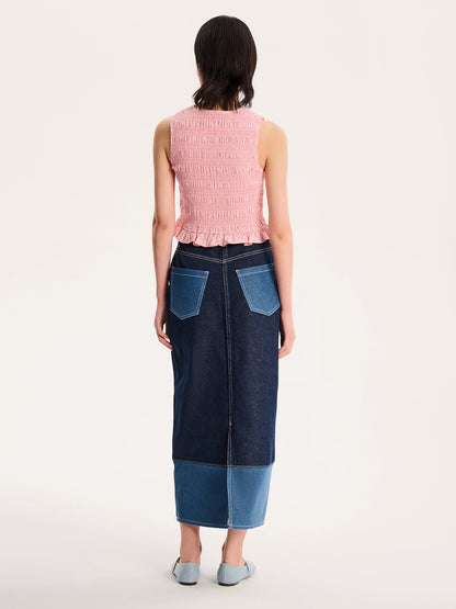 Chicago Skirt in Dark Wash