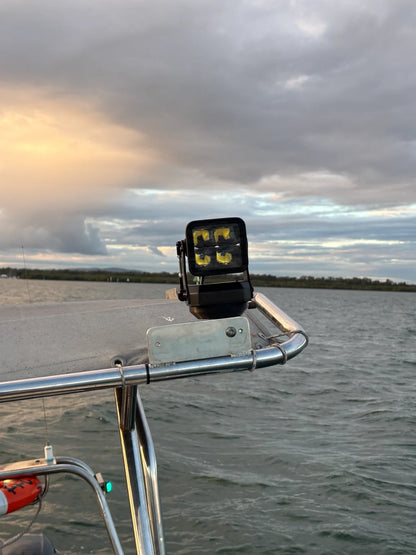 Remote Control Rotating LED Spotlight-360° Heavy-Duty Search Light for Vehicles & Marine Use