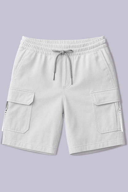Grey  - Cargo Zip Pocket Shorts