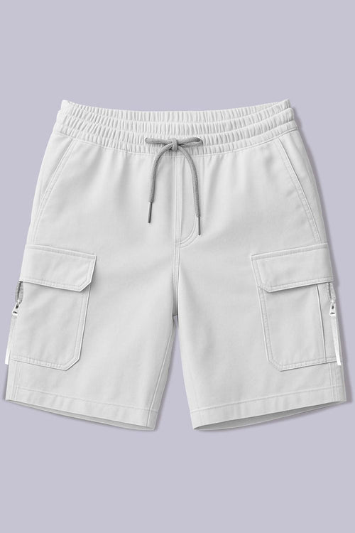 Grey  - Cargo Zip Pocket Shorts