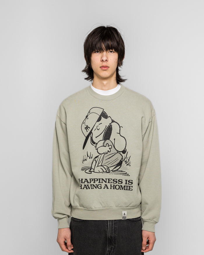 Happiness is Having a Homie Crew Sweat - Sage