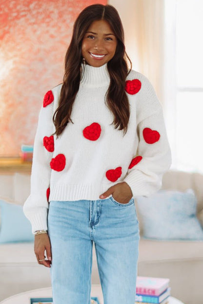 Big Hearts Sweater - White and Red (FINAL SALE)