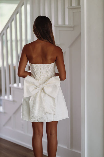 Cocktails on Me Mini Dress - Cream