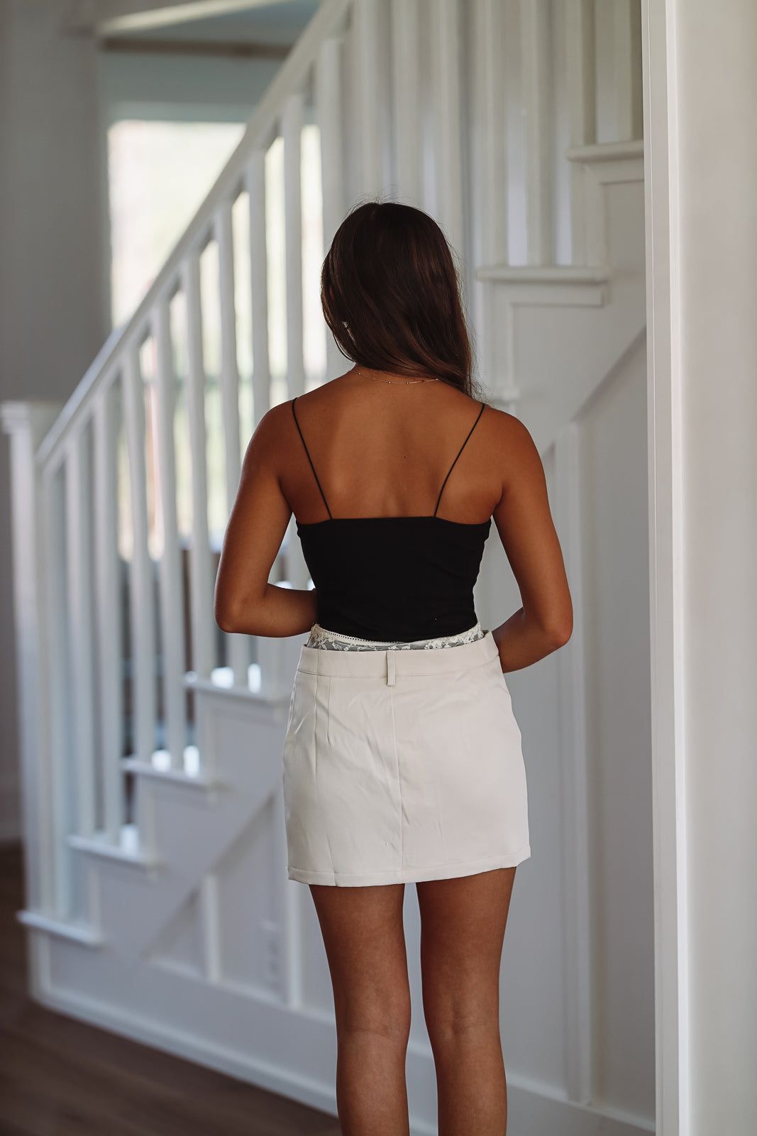 First Call Mini Skirt - Beige (FINAL SALE)