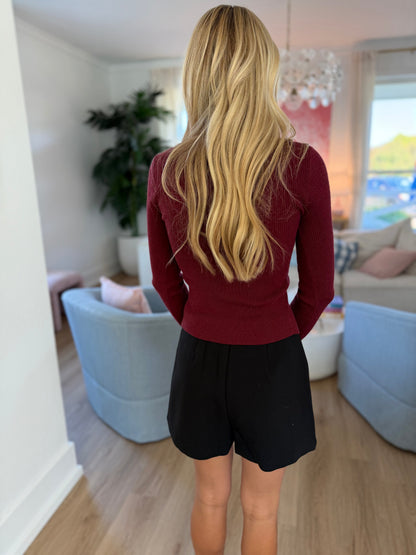 Sugarplum Knit Top - Wine