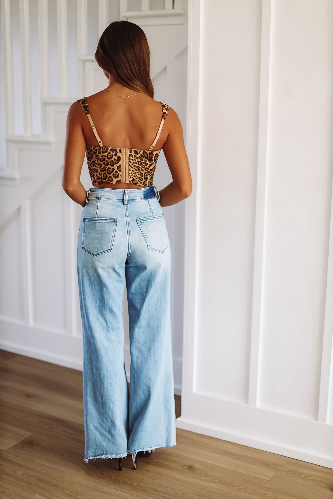 Leopard Corset Top - Black and Brown