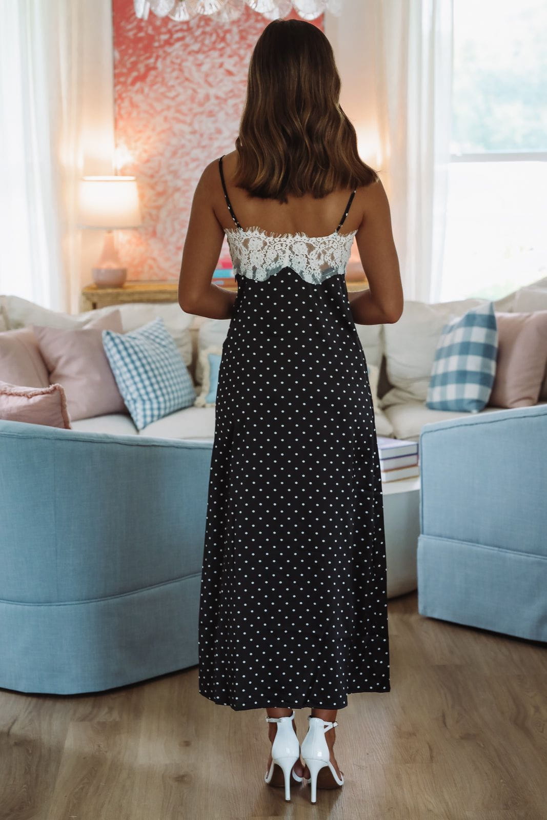 Polka Dot Queen Maxi Dress - Black and White