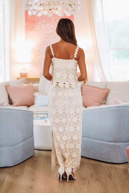 Dinner at Seaside Maxi Skirt - Beige