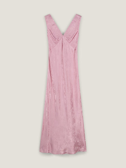 Iris Jacquard Dress in Bleached Mauve