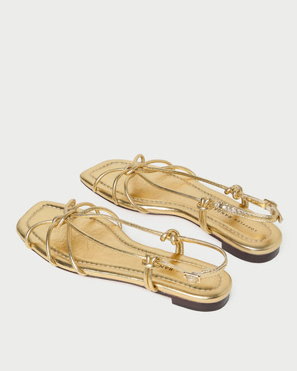 Karly Gold Leather Strappy Sandal