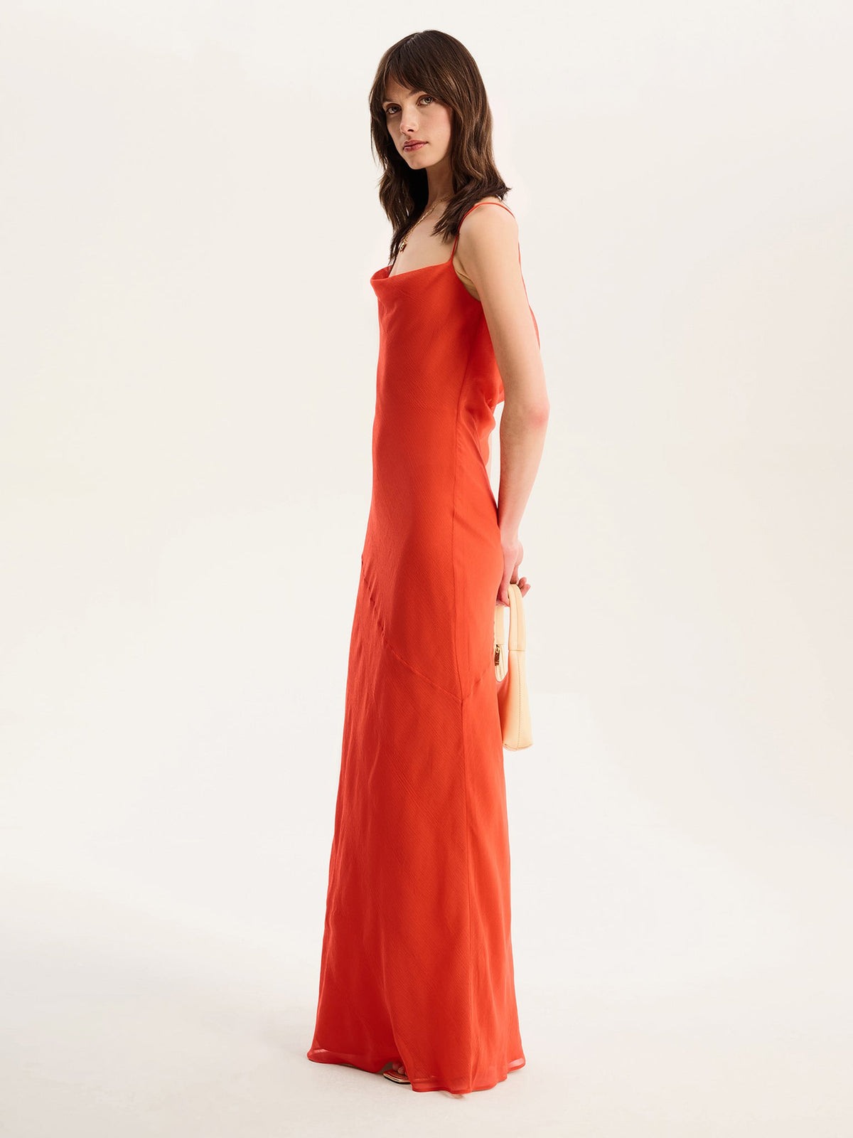 Koko Chiffon Dress in Orange