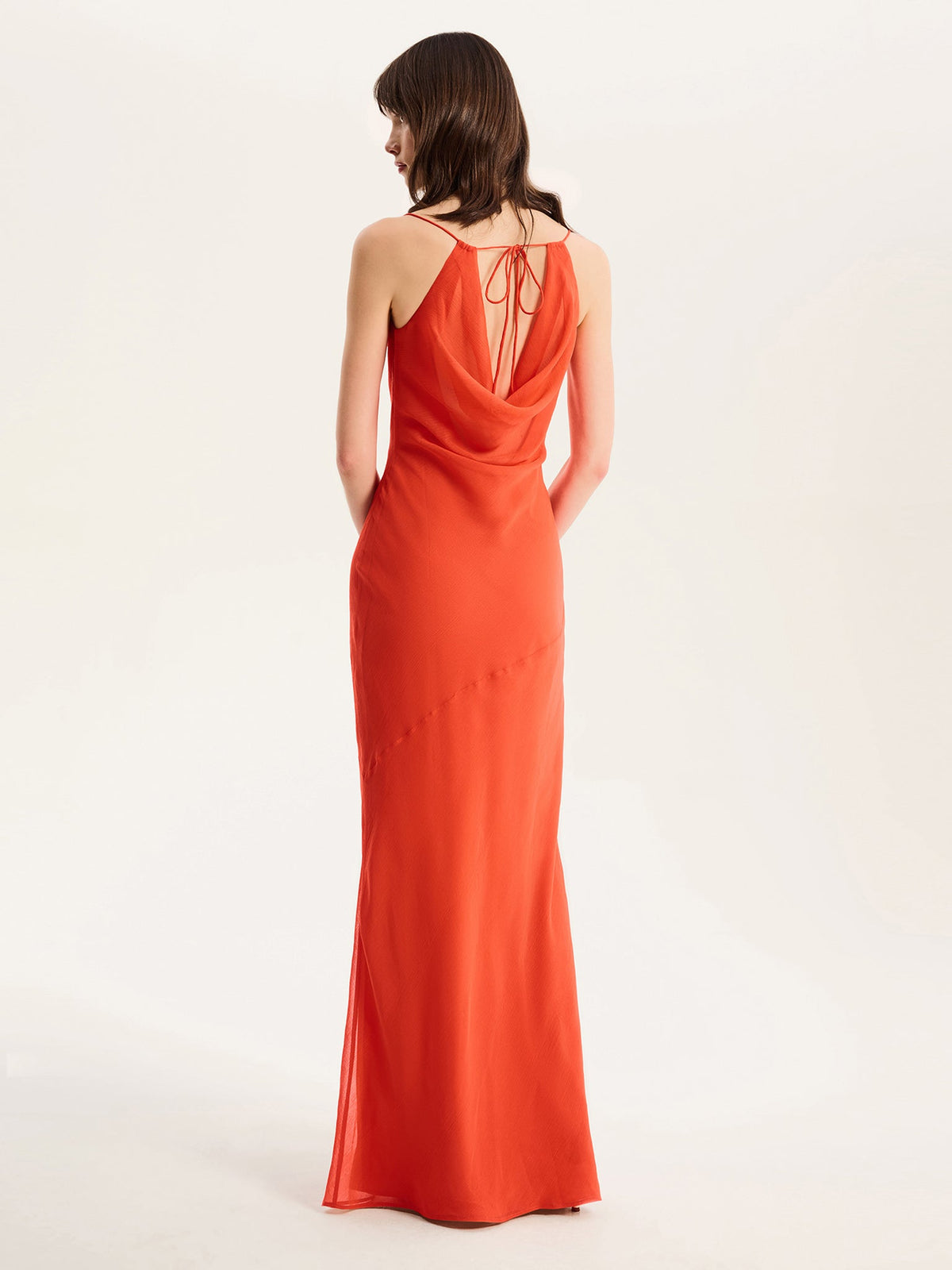 Koko Chiffon Dress in Orange