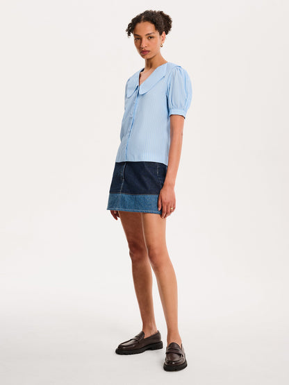 Kyra Shirt in Blue and White Stripe