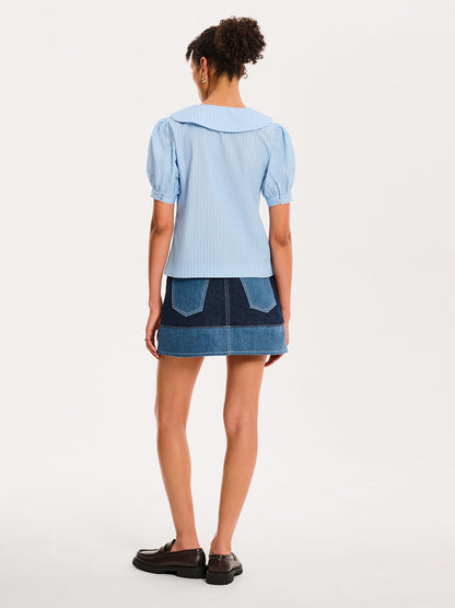 Kyra Shirt in Blue and White Stripe