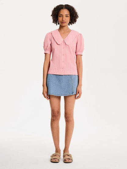 Kyra Shirt in Pink and White Stripe