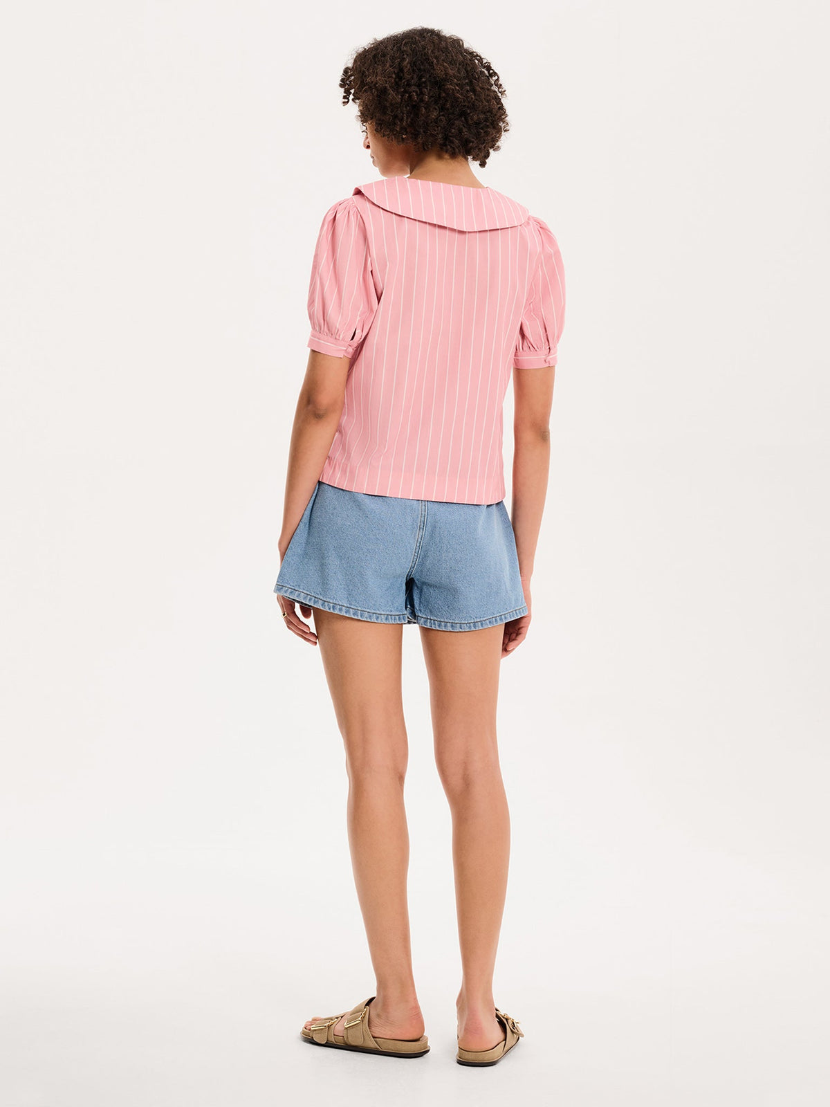 Kyra Shirt in Pink and White Stripe