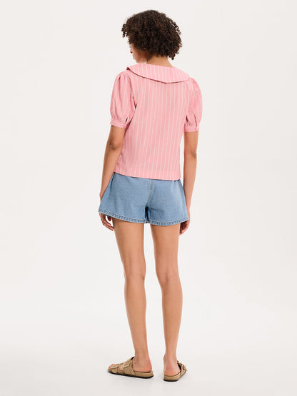 Kyra Shirt in Pink and White Stripe