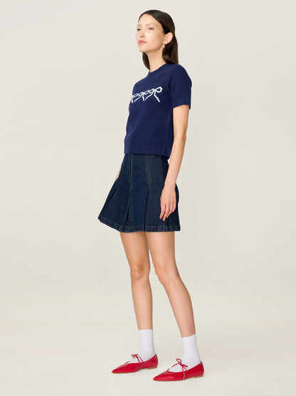 Lexi Bow Top in Navy