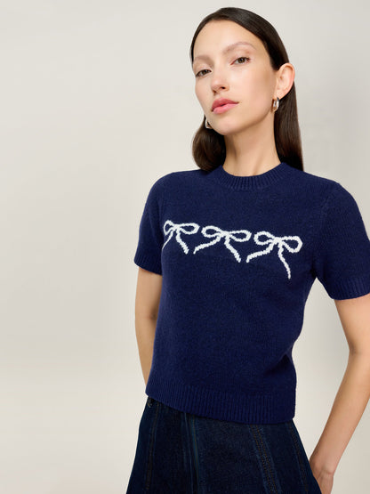 Lexi Bow Top in Navy