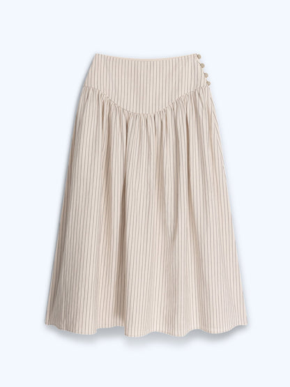 Lucille Skirt in Cream and Black Stripe