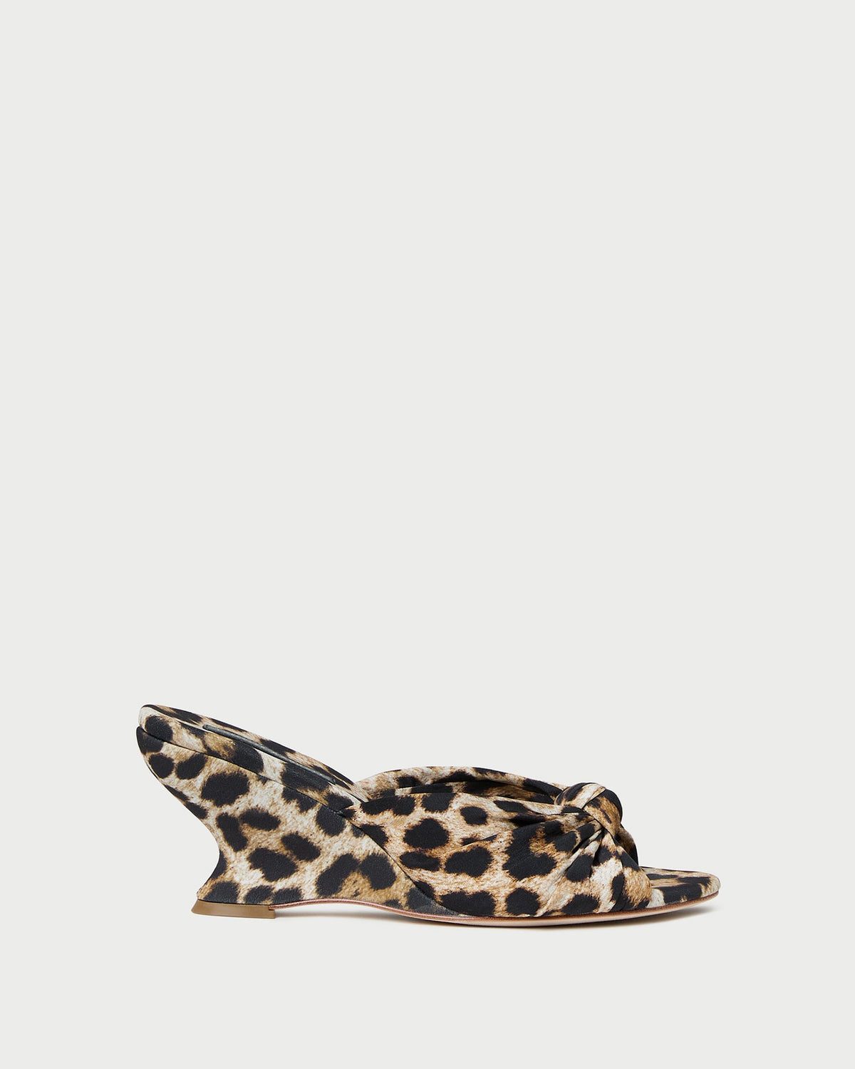 Marsy Leopard Silk Knot Wedge