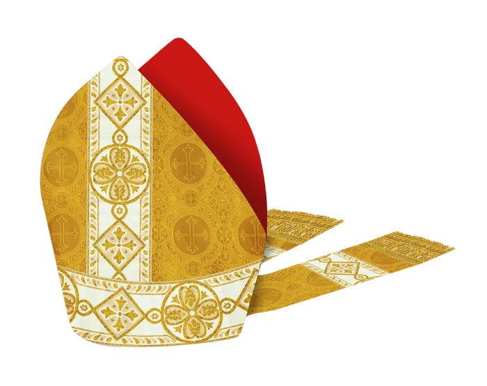 Mitre with adorned lace
