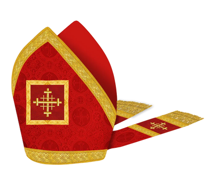 Damask / Jerusalem Cross / Red