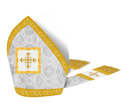 Damask / Jerusalem Cross / White