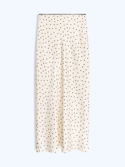 Monty Skirt in White Polka Dot