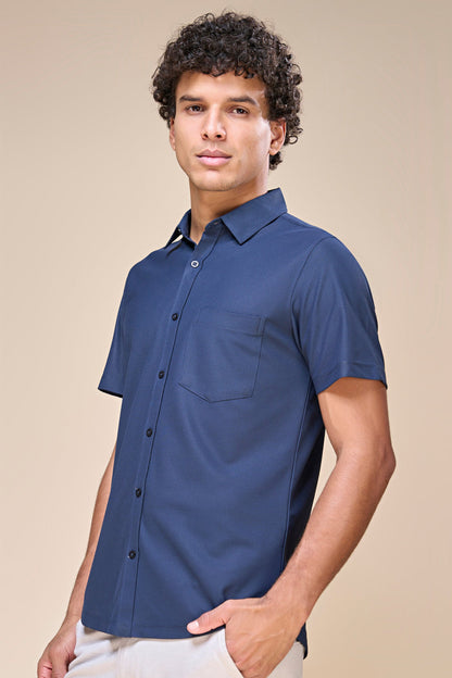 Navy - Smart Tech Pocket Shirt Maxzone Clothing