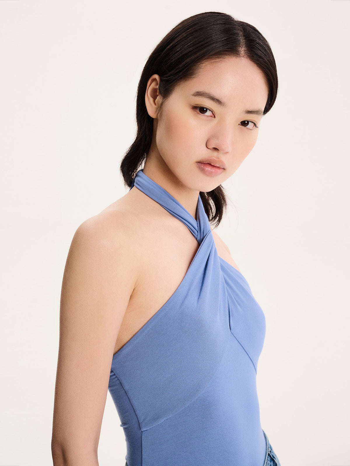 Nelson Halter Neck Top in Blue