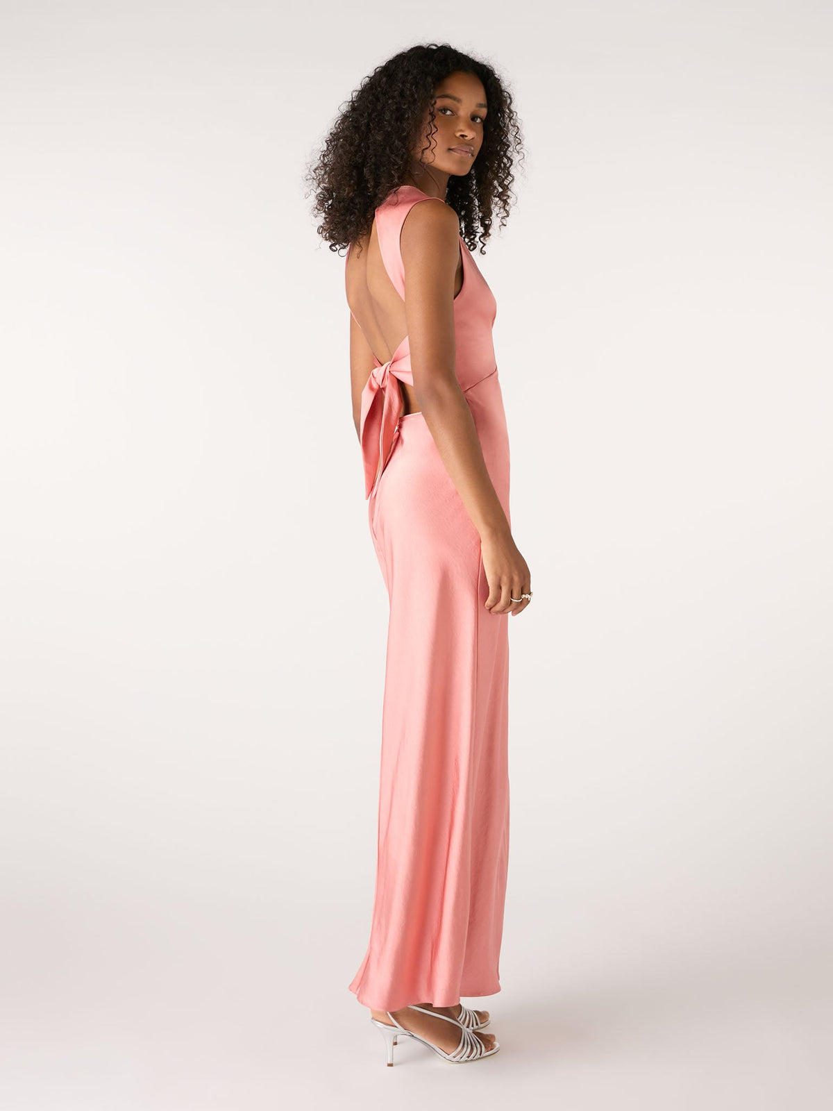 Nova Tie Back Dress in Coral